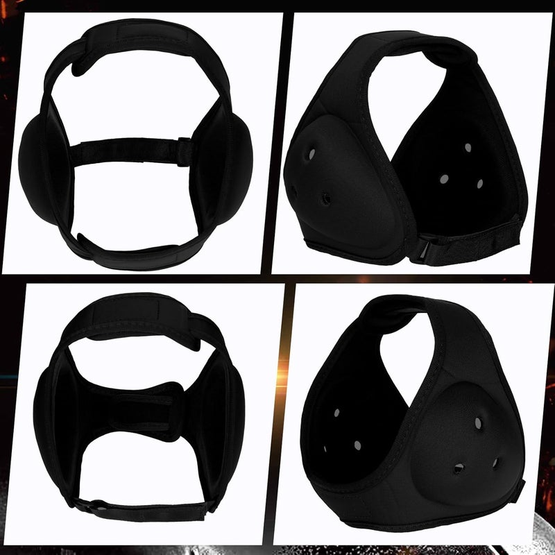 Jerify 2 Pcs Wrestling Headgear for Kids Youth Soft Grappling Headgear Wrestling Adjustable Ear Guard Protective(Black,Blue) - Image 4
